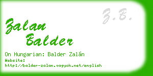 zalan balder business card
